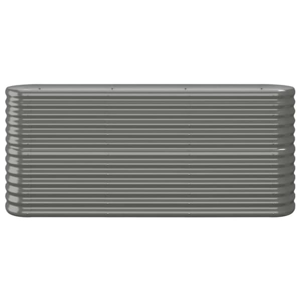 vidaXL Høybed pulverlakkert stål 152x40x68 cm grå