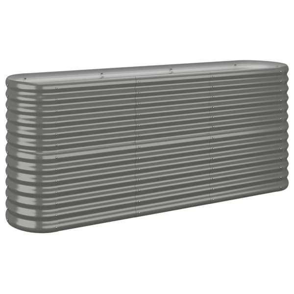 vidaXL Høybed pulverlakkert stål 152x40x68 cm grå