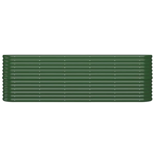 vidaXL Odlingslåda pulverlackerat stål 224x40x68 cm grön