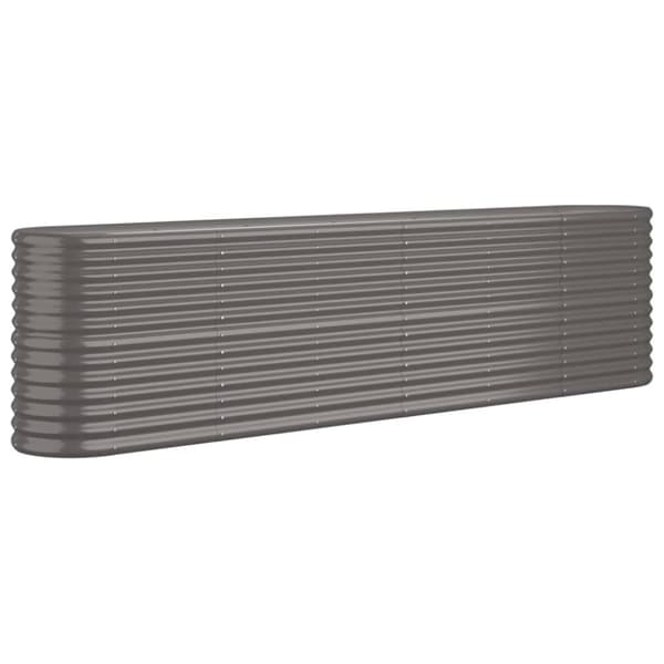 vidaXL Odlingslåda pulverlackerat stål 260x40x68 cm grå