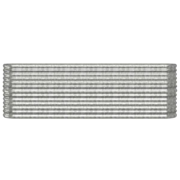 vidaXL Høybed pulverlakkert stål 224x40x68 cm sølv