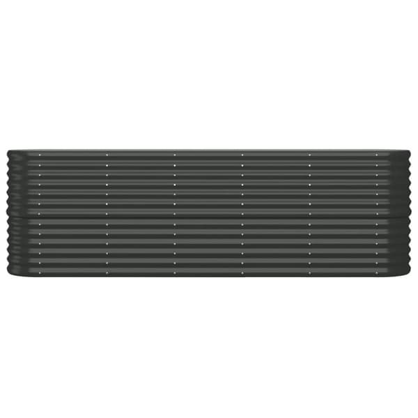 vidaXL Odlingslåda pulverlackerat stål 224x40x68 cm antracit