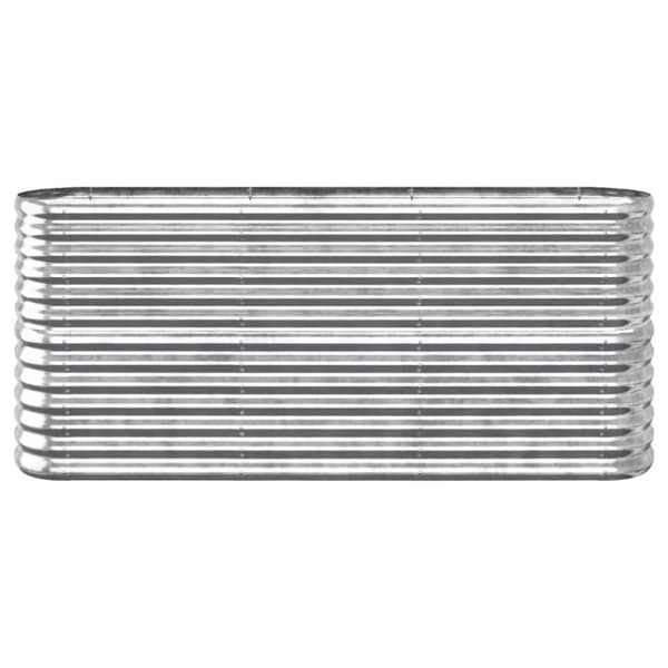 vidaXL Høybed pulverlakkert stål 152x40x68 cm sølv