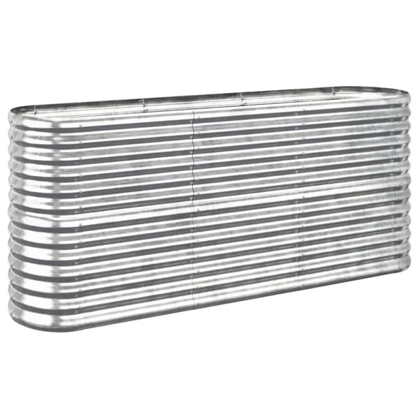 vidaXL Høybed pulverlakkert stål 152x40x68 cm sølv