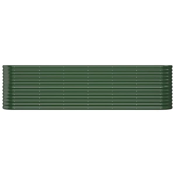 vidaXL Odlingslåda pulverlackerat stål 260x40x68 cm grön