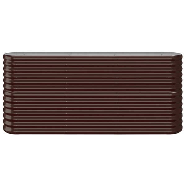 vidaXL Høybed pulverlakkert stål 152x40x68 cm brun