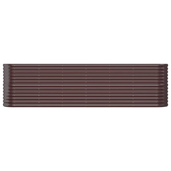 vidaXL Høybed pulverlakkert stål 260x40x68 cm brun
