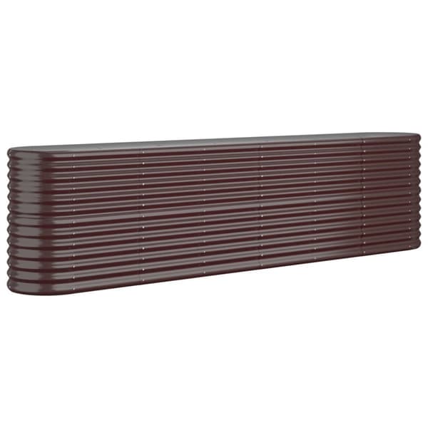 vidaXL Høybed pulverlakkert stål 260x40x68 cm brun