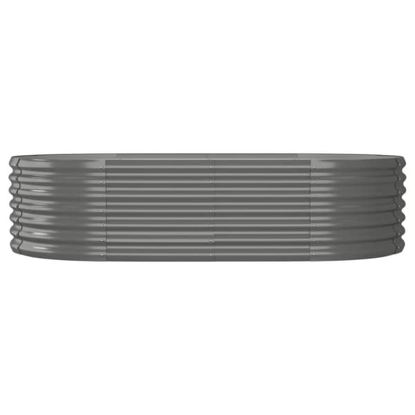 vidaXL Høybed pulverlakkert stål 152x80x36 cm grå