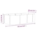 Miniatyrbilde 6 av 6: vidaXL Høybed pulverlakkert stål 152x80x36 cm grå