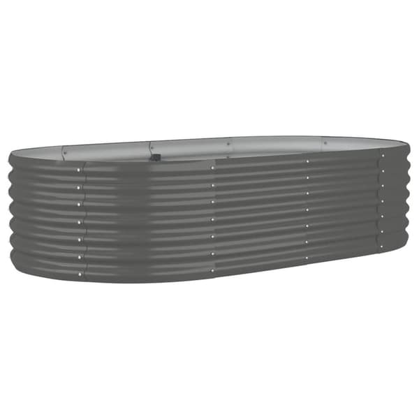 vidaXL Høybed pulverlakkert stål 152x80x36 cm grå