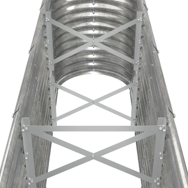 vidaXL Odlingslåda pulverlackerat stål 332x40x68 cm silver