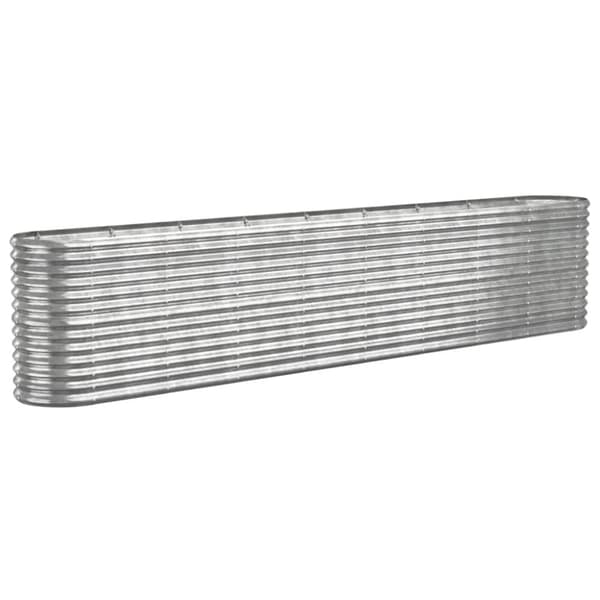 vidaXL Odlingslåda pulverlackerat stål 332x40x68 cm silver