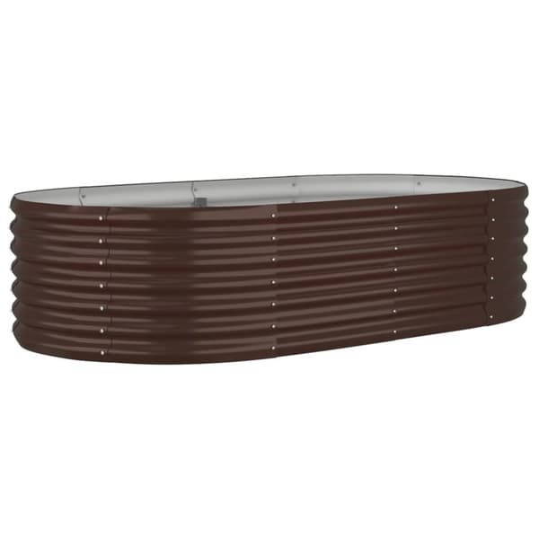 vidaXL Odlingslåda pulverlackerat stål 152x80x36 cm brun