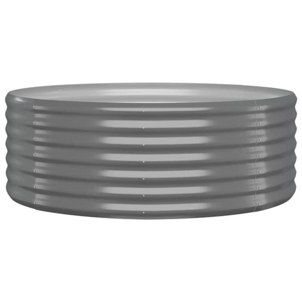 vidaXL Høybed pulverlakkert stål 100x100x36 cm grå