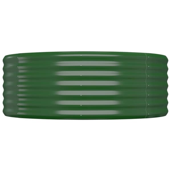 vidaXL Høybed pulverlakkert stål 100x100x36 cm grønn
