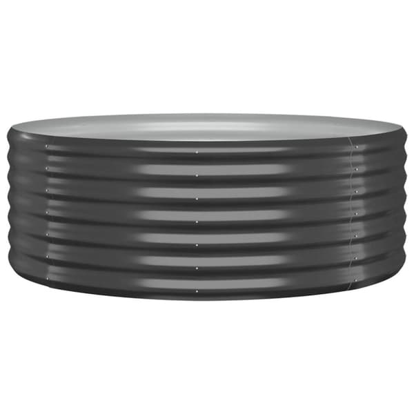 vidaXL Odlingslåda pulverlackerat stål 100x100x36 cm antracit
