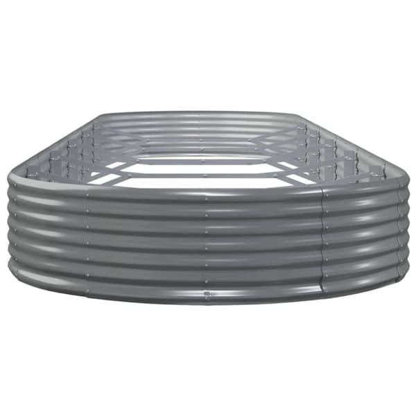 vidaXL Høybed pulverlakkert stål 523x140x36 cm grå
