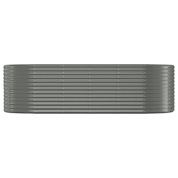 vidaXL Høybed pulverlakkert stål 249x100x68 cm grå