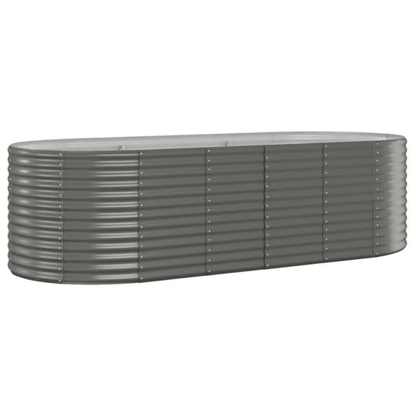 vidaXL Høybed pulverlakkert stål 249x100x68 cm grå