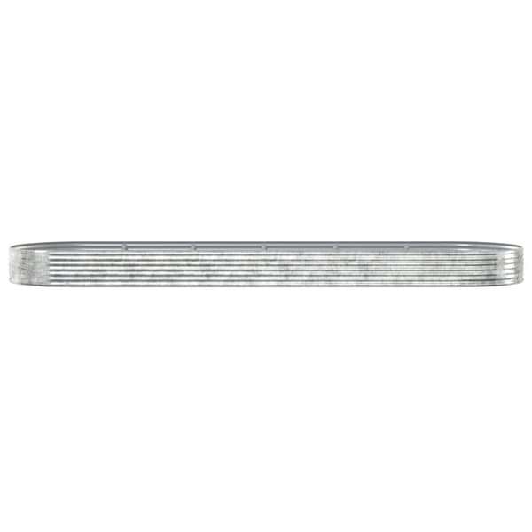 vidaXL Høybed pulverlakkert stål 523x140x36cm sølv