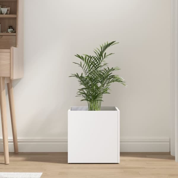 vidaXL Plantekasse hvit 40x40x40 cm konstruert tre