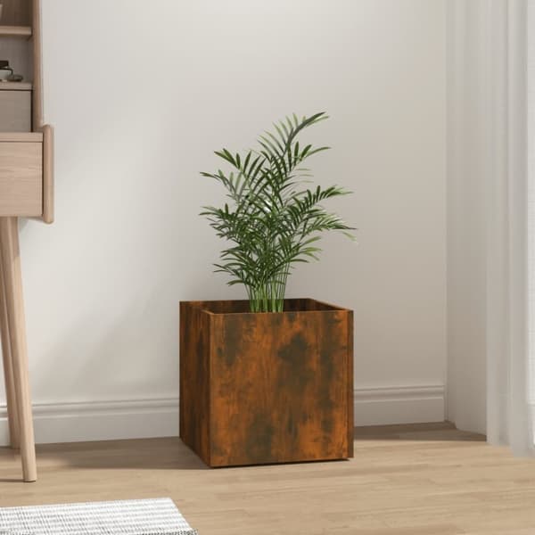 vidaXL Plantekasse røkt eik 40x40x40 cm konstruert tre