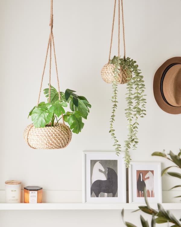 Sett med 2 hengepotter natur sjøgress 27x86/22x69 hjem tilbehør boho