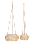 Miniatyrbilde 1 av 9: Sett med 2 hengepotter natur sjøgress 27x86/22x69 hjem tilbehør boho