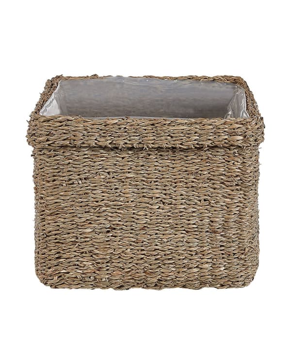 Sett med 3 plantekurver naturlig sjøgress 23 x 34/27 x 36/30 x 45 cm hjemmedekor plantekurver bohemsk stil