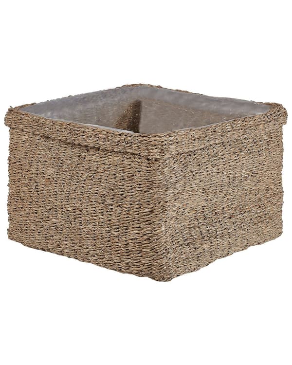 Sett med 3 plantekurver naturlig sjøgress 23 x 34/27 x 36/30 x 45 cm hjemmedekor plantekurver bohemsk stil