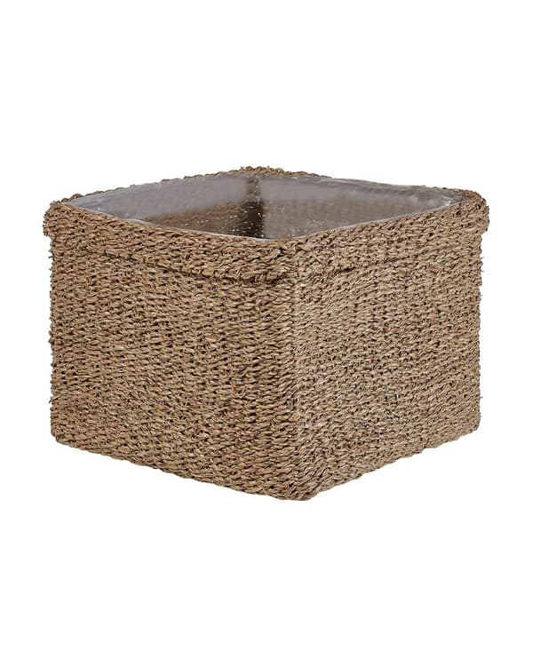 Sett med 3 plantekurver naturlig sjøgress 23 x 34/27 x 36/30 x 45 cm hjemmedekor plantekurver bohemsk stil