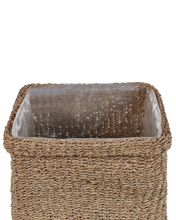 Sett med 3 plantekurver naturlig sjøgress 23 x 34/27 x 36/30 x 45 cm hjemmedekor plantekurver bohemsk stil