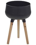 Miniatyrbilde 1 av 8: Plantestativ Svart Jern Treben 30 x 30 x 47 cm Innendørs Utendørs Metallpotte Bestandig Moderne Industriell Plantekasse