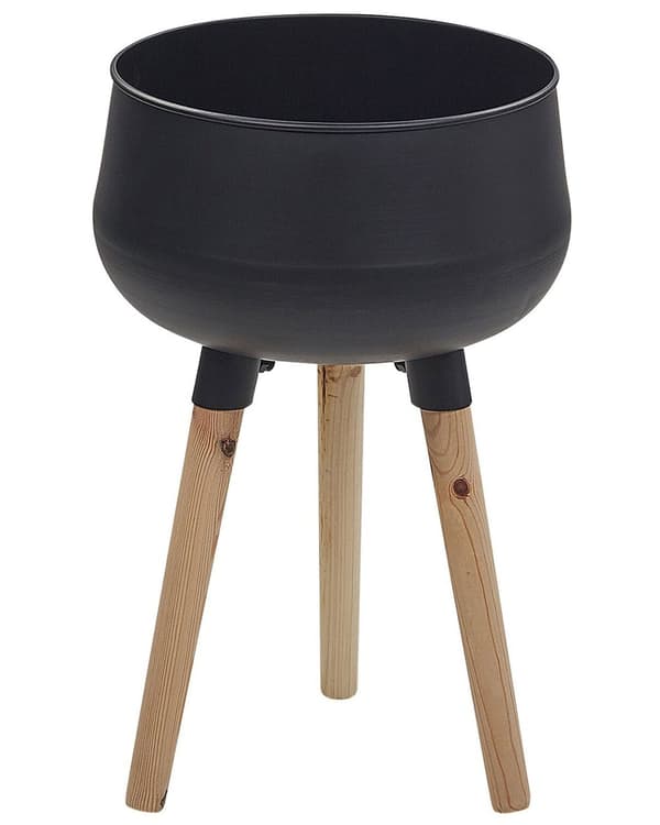 Plantestativ Svart Jern Treben 30 x 30 x 47 cm Innendørs Utendørs Metallpotte Bestandig Moderne Industriell Plantekasse