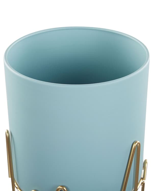 Plantestativ Blått med Gullfarget Jern 19 x 19 x 39 cm Innendørs Utendørs Metall Blomsterkrukke UV-bestandig Moderne Industriell Stående Planter