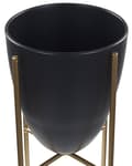 Miniatyrbilde 5 av 7: Plantestativ Svart Gullfarget Jern 16 x 16 x 41 cm Innendørs Utendørs Metall Blomsterkrukke UV-bestandig Moderne Industriell Stående Planter