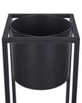 Miniatyrbilde 5 av 7: Plantestativ Svart Jern 15 x 15 x 50 cm Innendørs Utendørs Metall Blomsterkrukke UV-bestandig Moderne Industriell Stående Planter