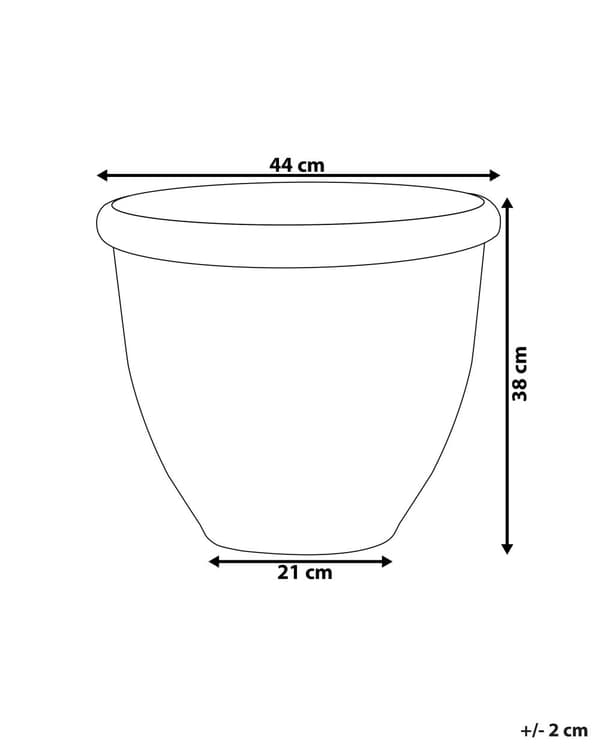 Plantepotte Solid Brun Steinblanding Polyresin Høyglans Utendørs Motstandsdyktighet Rund ⌀ 44 cm Værbestandig