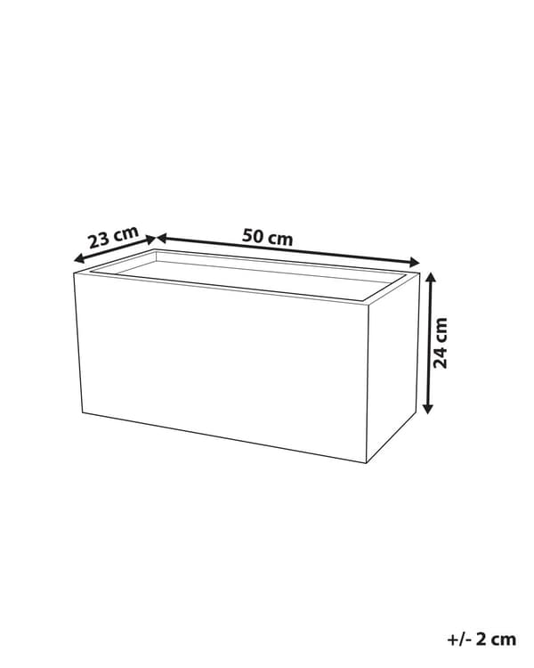 Plantekrukke Hvit fiberleire 50 x 23 x 24 cm Rektangulær krukke for innendørs og utendørs bruk