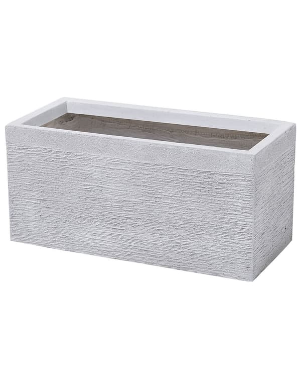 Plantekrukke Hvit fiberleire 50 x 23 x 24 cm Rektangulær krukke for innendørs og utendørs bruk
