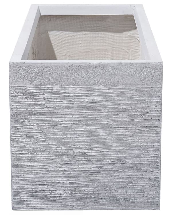 Plantekrukke Hvit fiberleire 50 x 23 x 24 cm Rektangulær krukke for innendørs og utendørs bruk