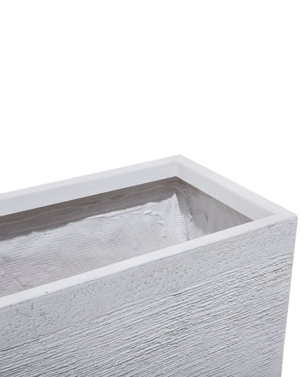 Plantekrukke Hvit fiberleire 50 x 23 x 24 cm Rektangulær krukke for innendørs og utendørs bruk