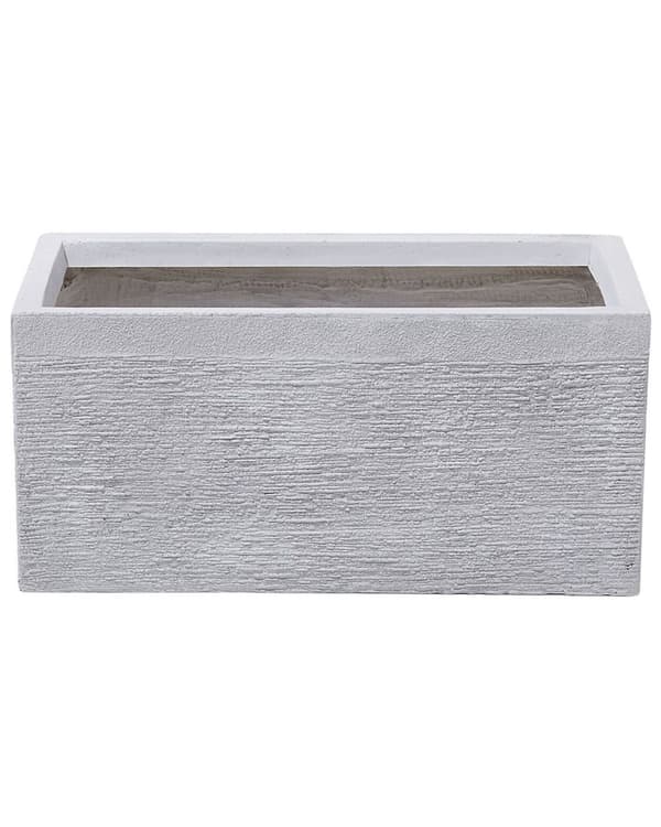 Plantekrukke Hvit fiberleire 50 x 23 x 24 cm Rektangulær krukke for innendørs og utendørs bruk