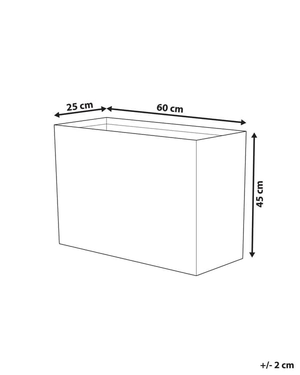 Plantepotte Brun Stein 25 x 60 x 45 cm Rektangulær form Krukke Blomsterpotte Blomsterkasse Moderne Utendørs Innendørs Hage Terrasse