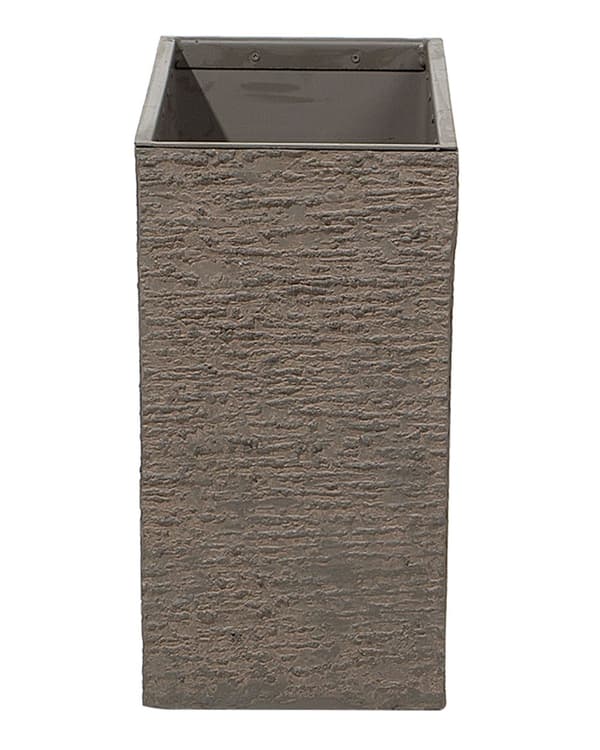 Plantepotte Brun Stein 25 x 60 x 45 cm Rektangulær form Krukke Blomsterpotte Blomsterkasse Moderne Utendørs Innendørs Hage Terrasse