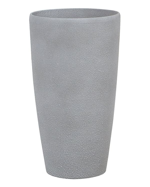 Plantepotte Grå Stein Høy Blomsterpotte 58 x ø 31 cm Moderne Minimalistisk Utendørs Innendørs Dekor Tilbehør