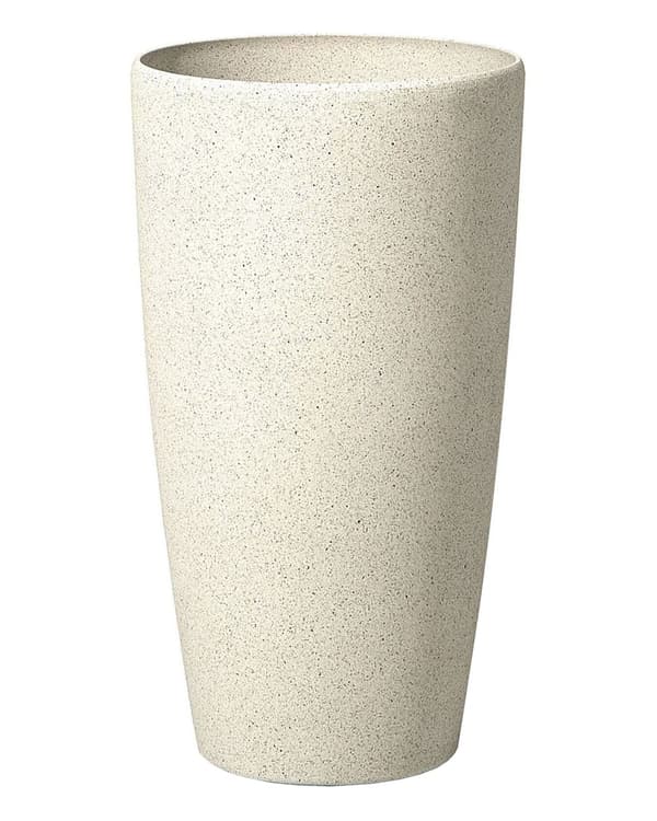 Plantepotte Beige Stein Høy Blomsterpotte 58 x ø 31 cm Moderne Minimalistisk Utendørs Innendørs Dekor Tilbehør