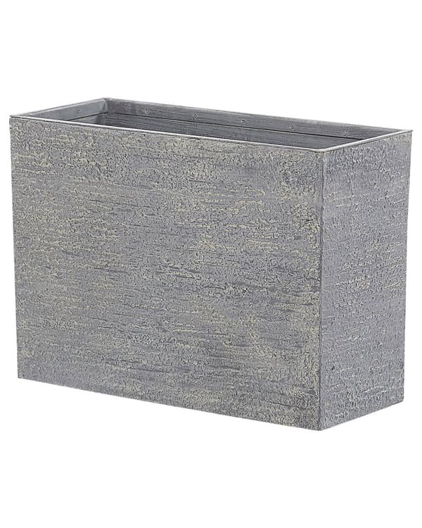 Plantepotte Grå Stein 34 x 80 x 56 cm Rektangulær form Krukke Blomsterpotte Blomsterkasse Moderne Utendørs Innendørs Hage Terrasse