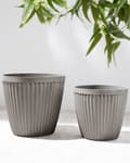Miniatyrbilde 2 av 6: Plantekrukke Planter Solid Taupe Stone Mixture Round ⌀ 36 cm Utendørs Motstandsdyktig mot all slags vær